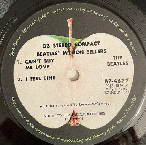 The Beatles - The Beatles' Million Sellers (Vinyl, 7", 33 ⅓ RPM, EP, Reissue, Stereo) Very Good Plus (VG+) / Good Plus (G+)