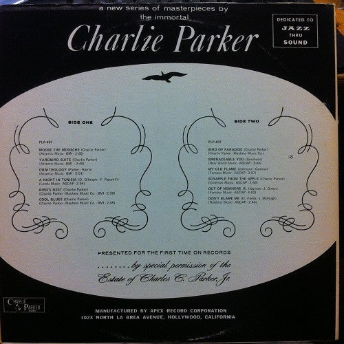 Charlie Parker - "Bird" Symbols (Vinyl, LP, Compilation, Reissue, Stereo) Very Good Plus (VG+) / Good (G)