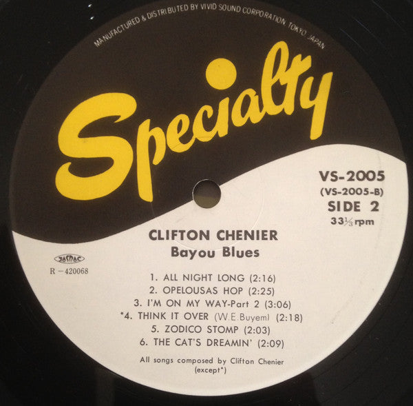 Clifton Chenier - Bayou Blues (Vinyl, LP, Compilation) Very Good Plus (VG+) / Good Plus (G+)