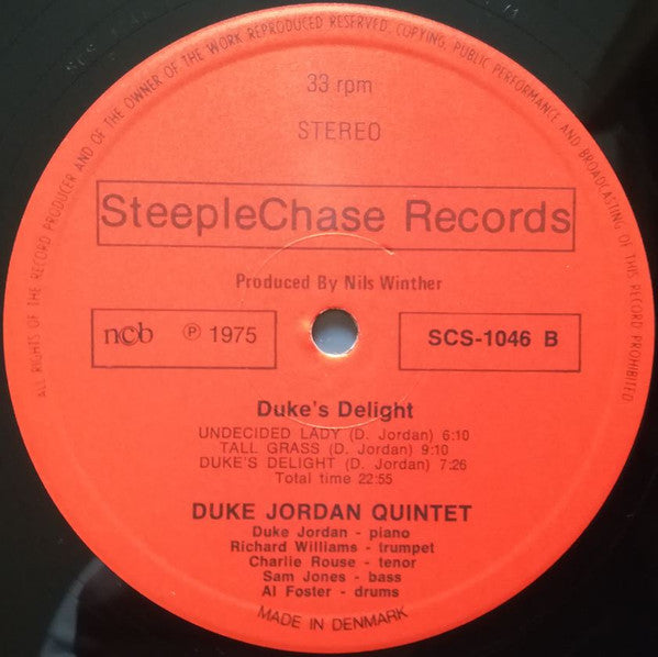 Duke Jordan Quintet - Duke's Delight (Vinyl, LP, Album, Stereo) Very Good Plus (VG+) / Very Good (VG)