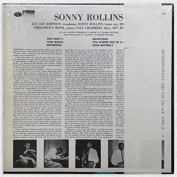Sonny Rollins - Sonny Rollins Vol. 2 (Vinyl, LP, Album, Reissue, Stereo) Very Good Plus (VG+) / Very Good Plus (VG+)