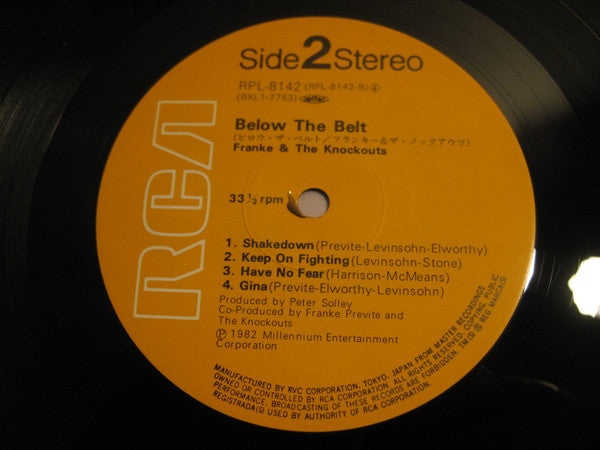Franke & The Knockouts - Below The Belt (Vinyl, LP, Album) Very Good Plus (VG+) / Very Good (VG)