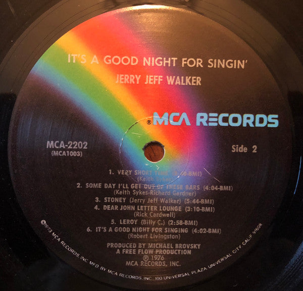 Jerry Jeff Walker - It's A Good Night For Singin' (Vinyl, LP, Album) Good Plus (G+) / Good Plus (G+)