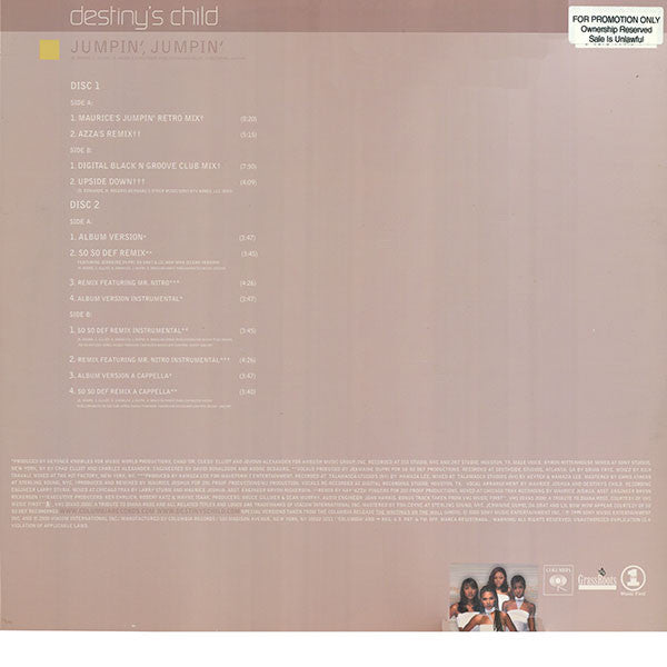 Destiny's Child - Jumpin' Jumpin' (2xVinyl, 12", Single) Good Plus (G+) / Very Good Plus (VG+)