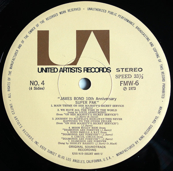 John Barry - James Bond 10th Anniversary (2xVinyl, LP, Album, Compilation) Very Good (VG) / Very Good (VG)
