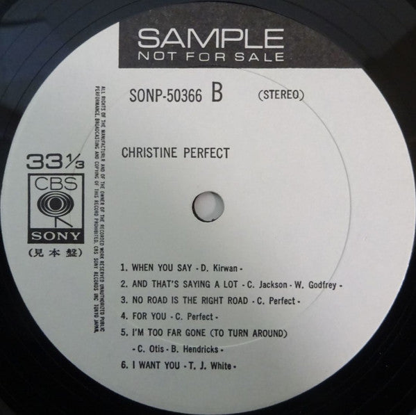 Christine Perfect - Christine Perfect (Vinyl, LP, Album, Promo) Near Mint (NM or M-) / Very Good Plus (VG+)