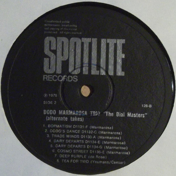 Dodo Marmarosa - The Dial Masters (Vinyl, LP) Very Good Plus (VG+) / Very Good Plus (VG+)