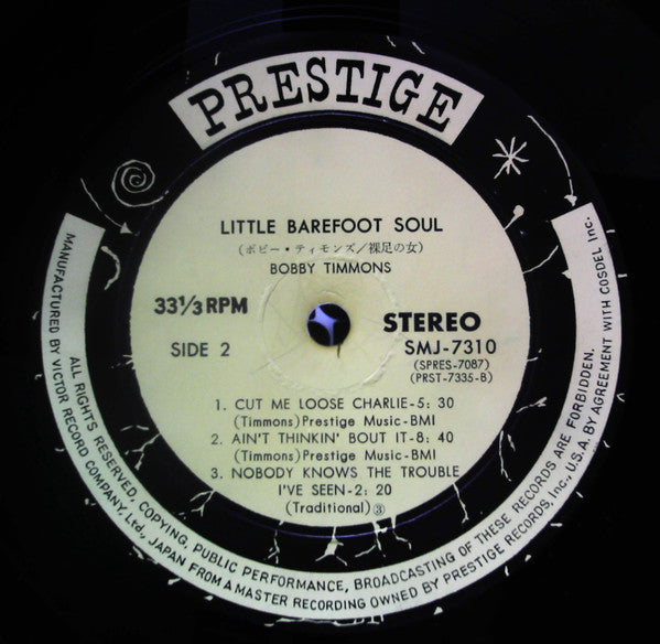 Bobby Timmons - Little Barefoot Soul (Vinyl, LP, Album, Stereo) Very Good Plus (VG+) / Very Good Plus (VG+)