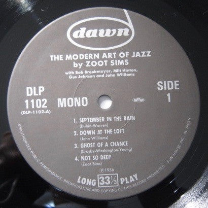 Zoot Sims - The Modern Art Of Jazz (Vinyl, LP, Album, Reissue, Mono)