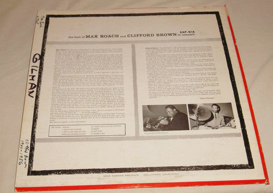 Clifford Brown And Max Roach - The Best Of Max Roach And Clifford Brown In Concert (Vinyl, LP, Album, Reissue, Stereo) Very Good (VG) / Very Good (VG)