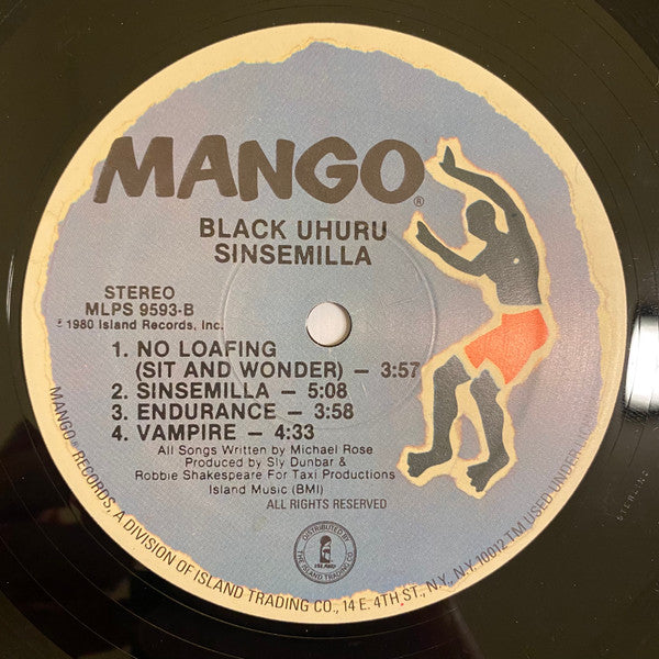 Black Uhuru - Sinsemilla (Vinyl, LP, Album) Very Good (VG) / Very Good (VG)