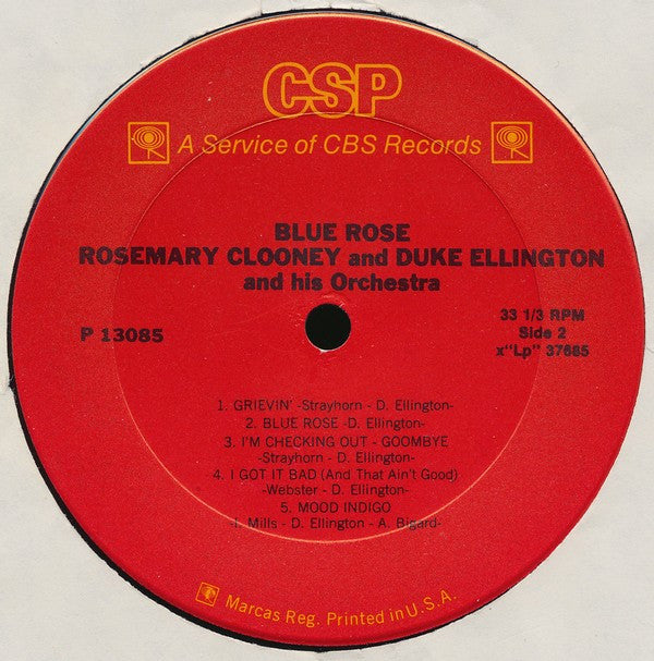 Rosemary Clooney - Blue Rose (Vinyl, LP, Album, Reissue) Very Good Plus (VG+) / Very Good (VG)