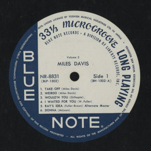 Miles Davis - Volume 2 (Vinyl, LP, Compilation, Reissue, Mono) Very Good (VG) / Very Good (VG)