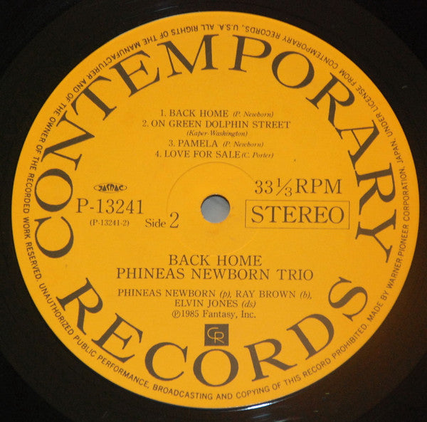 Phineas Newborn Jr. - Back Home (Vinyl, LP, Album) Near Mint (NM or M-) / Very Good (VG)