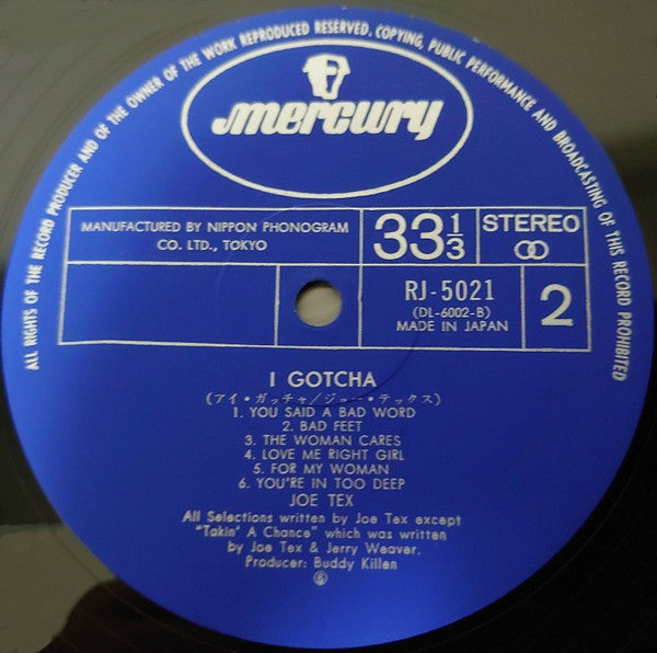 Joe Tex - I Gotcha (Vinyl, LP, Album, Stereo) Good Plus (G+) / Good Plus (G+)