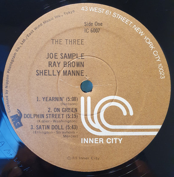 Joe Sample - The Three (Vinyl, LP, Album) Very Good Plus (VG+) / Very Good Plus (VG+)