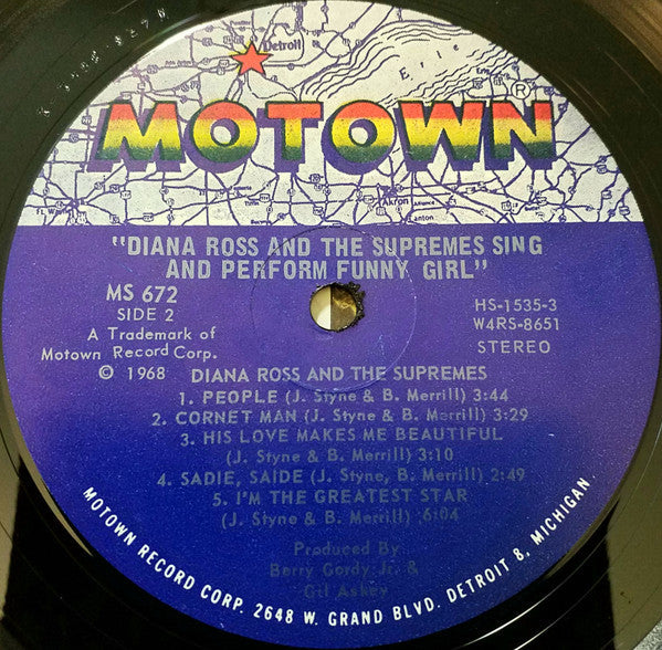 The Supremes - Sing And Perform "Funny Girl" (Vinyl, LP, Album, Stereo) Good Plus (G+) / Poor (P)