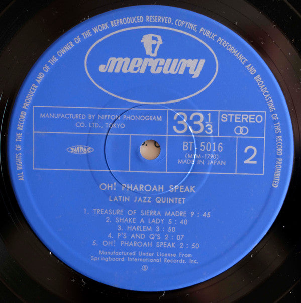 Latin Jazz Quintet - Oh! Pharoah Speak (Vinyl, LP, Album, Reissue, Stereo) Very Good Plus (VG+) / Very Good Plus (VG+)