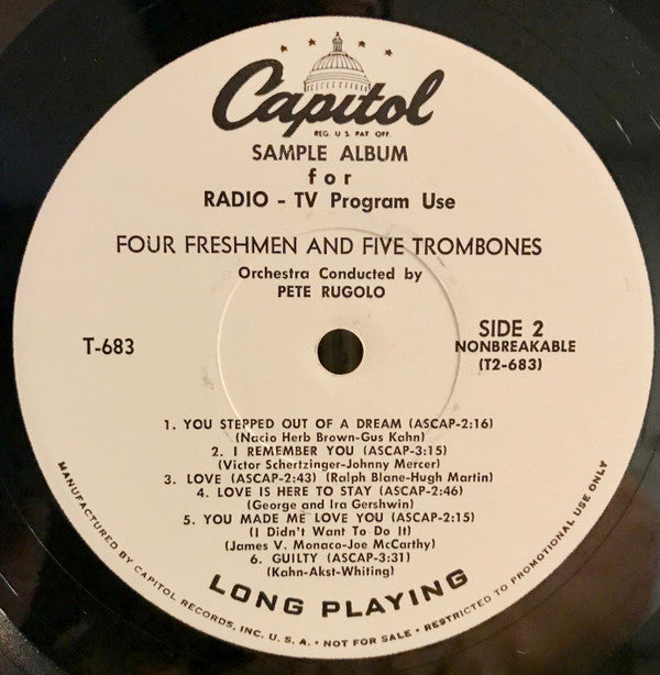 The Four Freshmen - Four Freshmen And 5 Trombones (Vinyl, LP, Album, Promo, Mono) Good Plus (G+) / Very Good (VG)