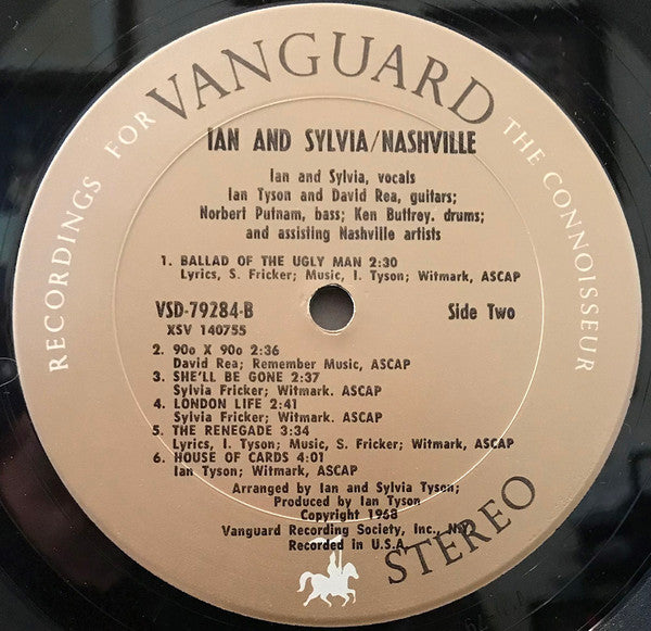 Ian & Sylvia - Nashville (Vinyl, LP, Album, Stereo) Very Good (VG) / Very Good (VG)