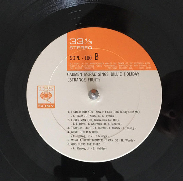 Carmen McRae - Sings Lover Man And Other Billie Holiday Classics (Vinyl, LP, Album, Reissue, Stereo) Near Mint (NM or M-) / Very Good Plus (VG+)