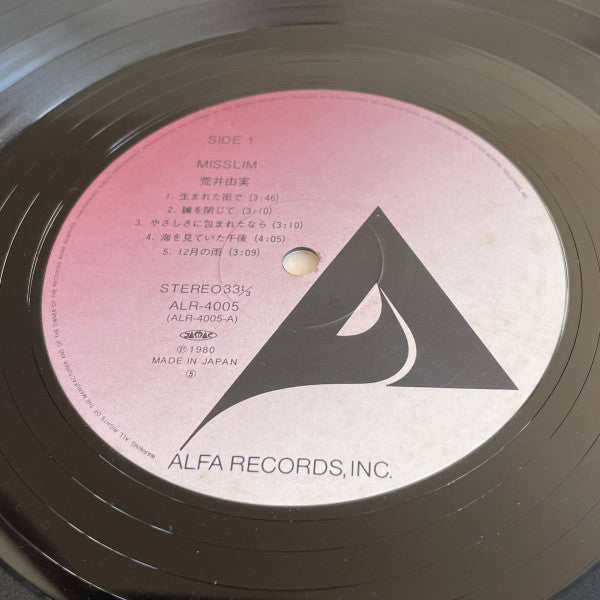 Yumi Arai - Misslim = ミスリム (Vinyl, LP, Album, Reissue, Repress) Very Good Plus (VG+) / Good (G)