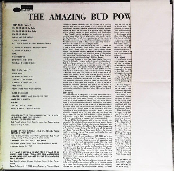 Bud Powell - The Amazing Bud Powell (Volume 2) (Vinyl, LP, Album, Stereo, Reissue, Remastered) Very Good Plus (VG+) / Very Good Plus (VG+)