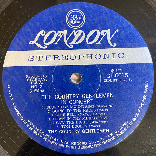The Country Gentlemen - The Country Gentlemen In Concert (Vinyl, LP, Album, Reissue, Stereo) Very Good Plus (VG+) / Very Good (VG)