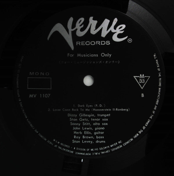 Stan Getz - For Musicians Only (Vinyl, LP, Mono)