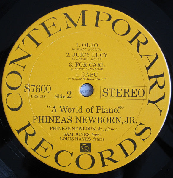 Phineas Newborn Jr. - A World Of Piano ! (Vinyl, LP, Album, Repress, Stereo) Very Good (VG) / Very Good Plus (VG+)