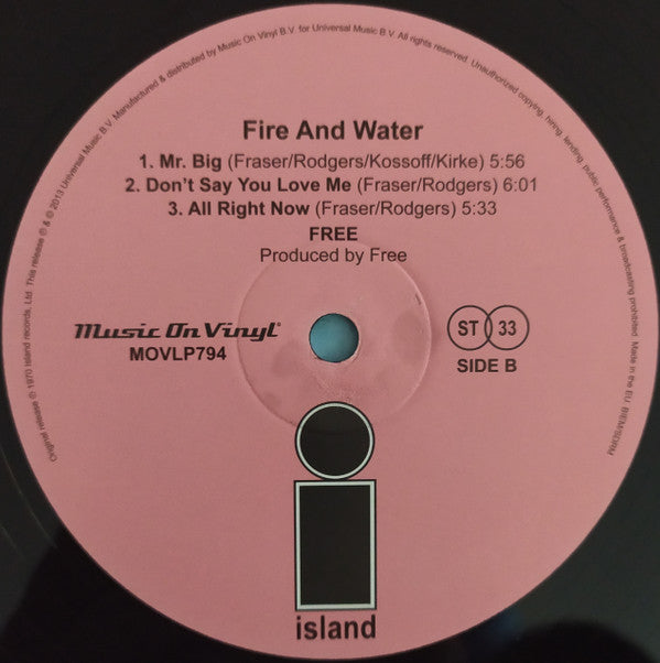 Free - Fire And Water (Vinyl, LP, Album, Reissue)