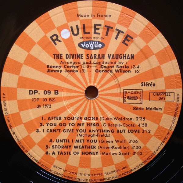 Sarah Vaughan - The Divine (2xVinyl, LP, Compilation, Stereo) Very Good (VG) / Very Good (VG)