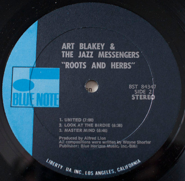 Art Blakey & The Jazz Messengers - Roots & Herbs (Vinyl, LP, Album) Very Good Plus (VG+) / Very Good Plus (VG+)
