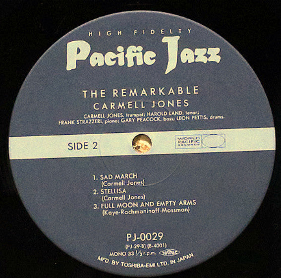 Carmell Jones - The Remarkable Carmell Jones (Vinyl, LP, Album, Reissue, Mono) Very Good (VG) / Very Good (VG)