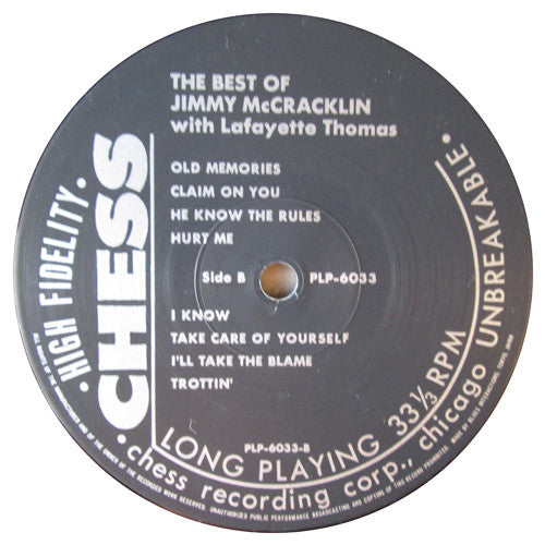 Jimmy McCracklin - The Best Of Jimmy McCracklin With Lafayette Thomas (Vinyl, LP, Compilation) Very Good Plus (VG+) / Very Good (VG)