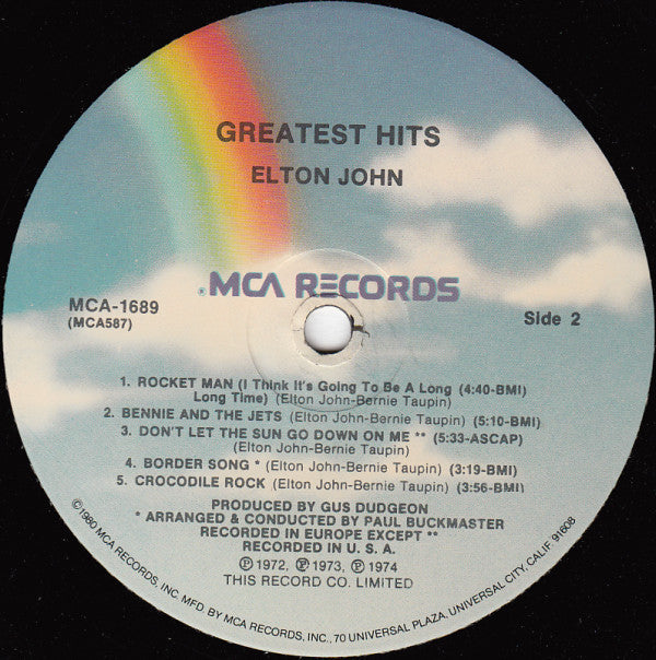 Elton John - Greatest Hits (Vinyl, LP, Compilation, Reissue) Good Plus (G+) / Good Plus (G+)