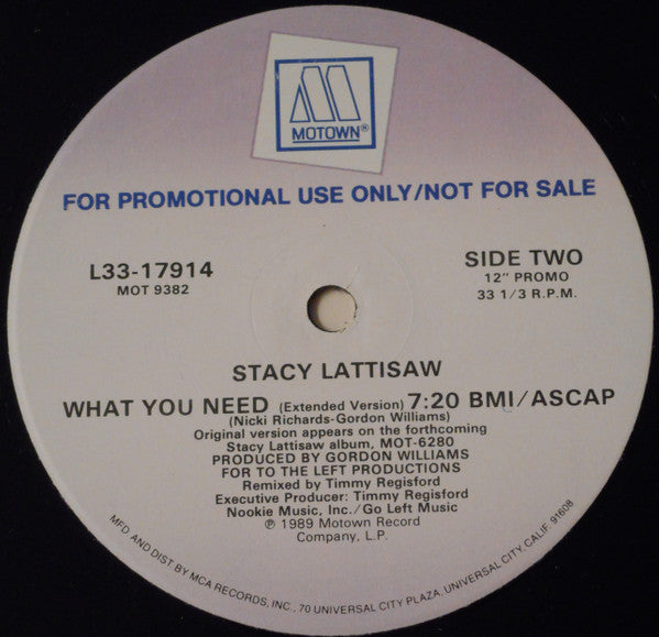Stacy Lattisaw - What You Need (Vinyl, 12", Single, Promo) Very Good (VG) / Very Good (VG)