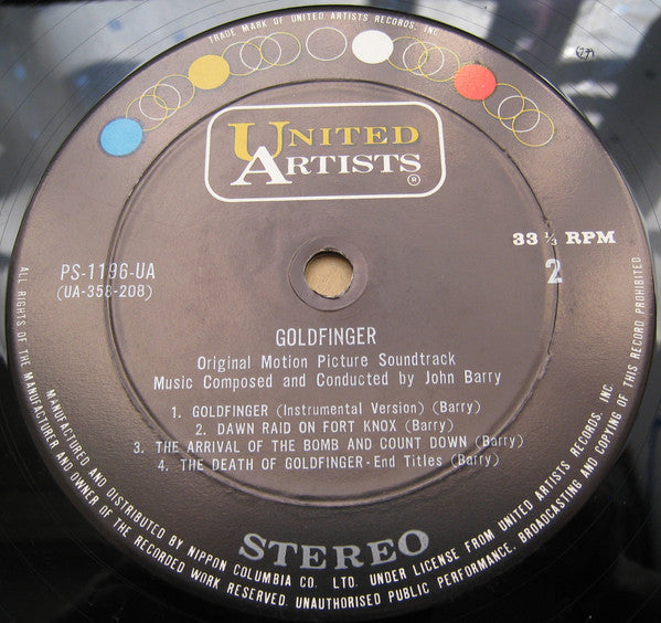 John Barry - Goldfinger (Original Motion Picture Score) (Vinyl, LP, Album, Stereo) Very Good (VG) / Very Good (VG)