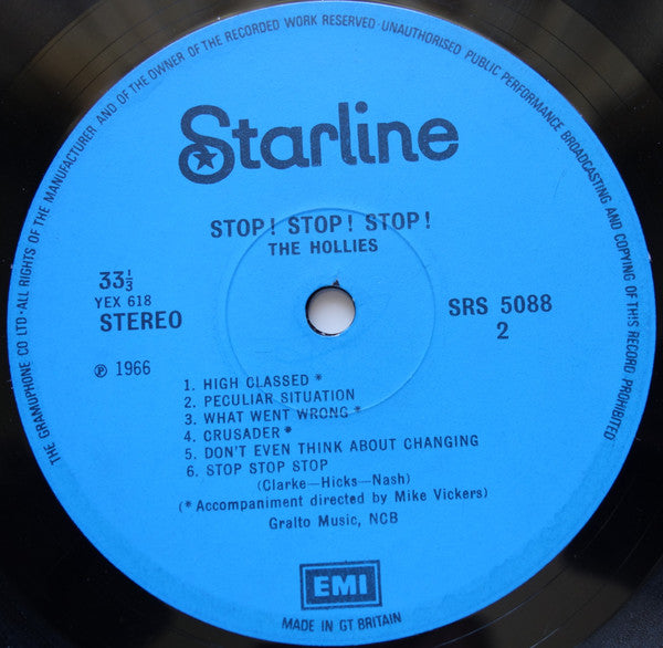 The Hollies - Stop! Stop! Stop! (Vinyl, LP, Album, Reissue, Stereo) Very Good Plus (VG+) / Very Good Plus (VG+)