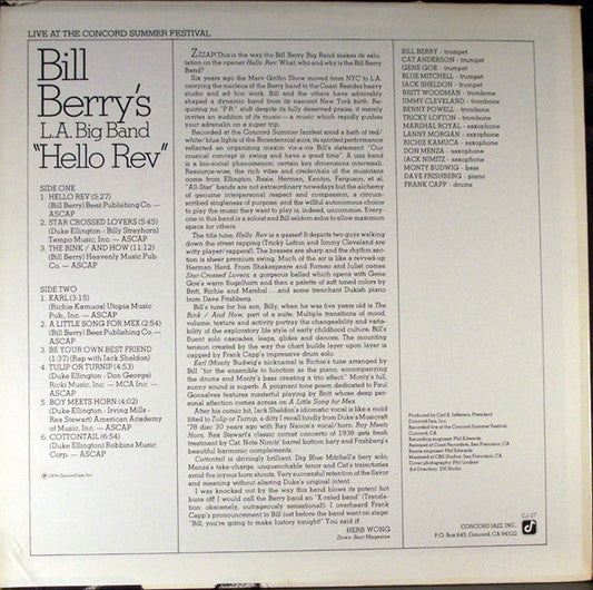 Bill Berry And The LA Band - Hello Rev (Vinyl, LP, Album)