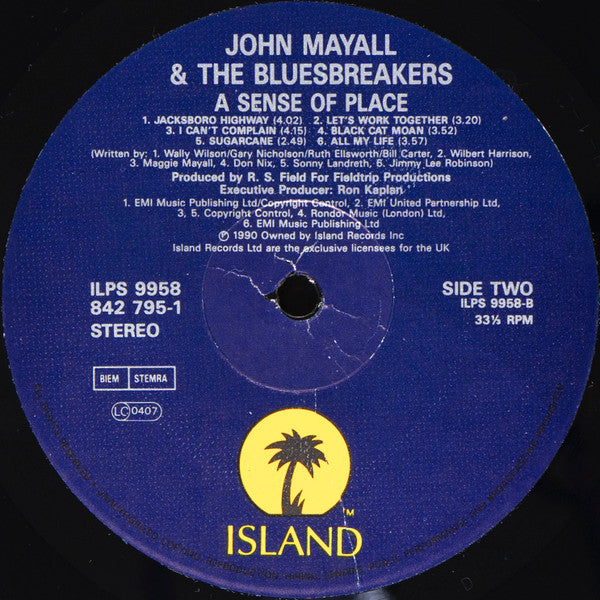 John Mayall & The Bluesbreakers - A Sense Of Place (Vinyl, LP, Album, Stereo) Very Good Plus (VG+) / Very Good (VG)