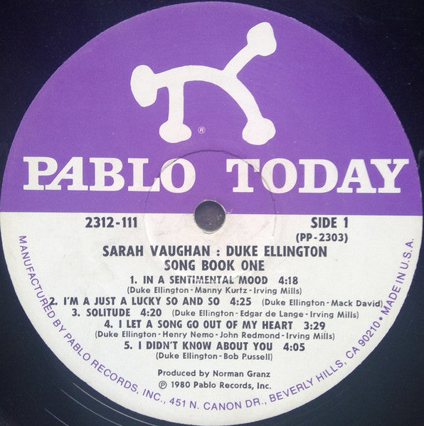 Sarah Vaughan - Song Book One (Vinyl, LP, Album, Stereo) Very Good (VG) / Very Good (VG)