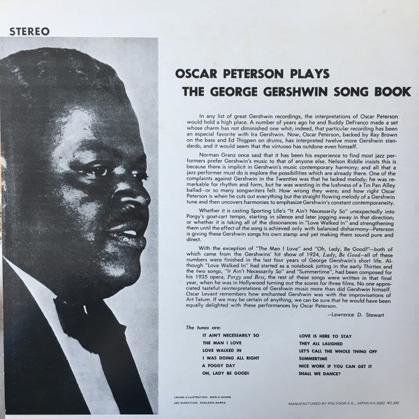 Oscar Peterson - Oscar Peterson Plays The George Gershwin Song Book (Vinyl, LP, Album, Reissue, Stereo) Very Good Plus (VG+) / Very Good (VG)