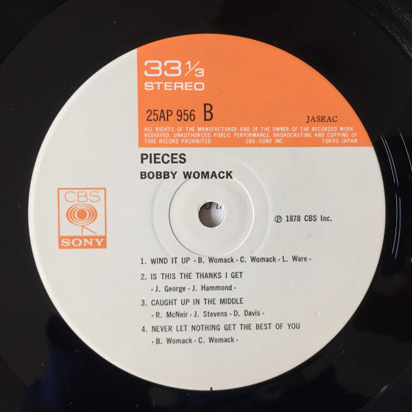 Bobby Womack - Pieces (Vinyl, LP, Album) Very Good (VG) / Very Good (VG)