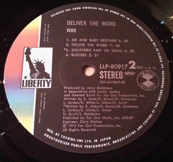 War - Deliver The Word (Vinyl, LP, Album) Very Good Plus (VG+) / Very Good Plus (VG+)