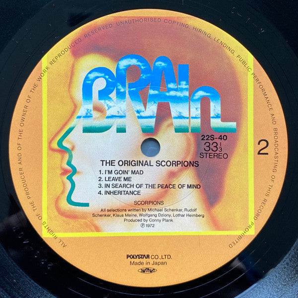 Scorpions - The Original Scorpions (Vinyl, LP, Album, Reissue) Near Mint (NM or M-) / Very Good Plus (VG+)