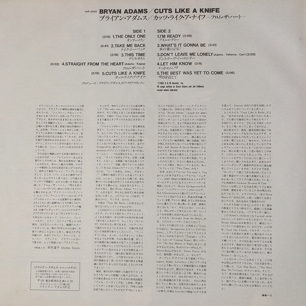 Bryan Adams - Reckless (Vinyl, LP, Album) Very Good (VG) / Very Good Plus (VG+)