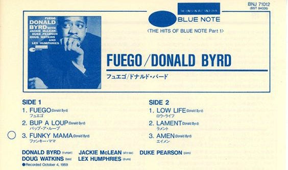 Donald Byrd - Fuego (Vinyl, LP, Album, Reissue)