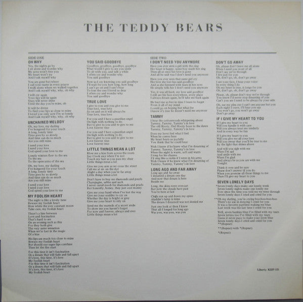 The Teddy Bears - The Teddy Bears Sing! (Vinyl, LP, Album, Reissue) Very Good Plus (VG+) / Very Good (VG)