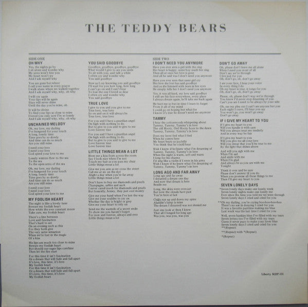 The Teddy Bears - The Teddy Bears Sing! (Vinyl, LP, Album, Reissue) Very Good Plus (VG+) / Very Good (VG)